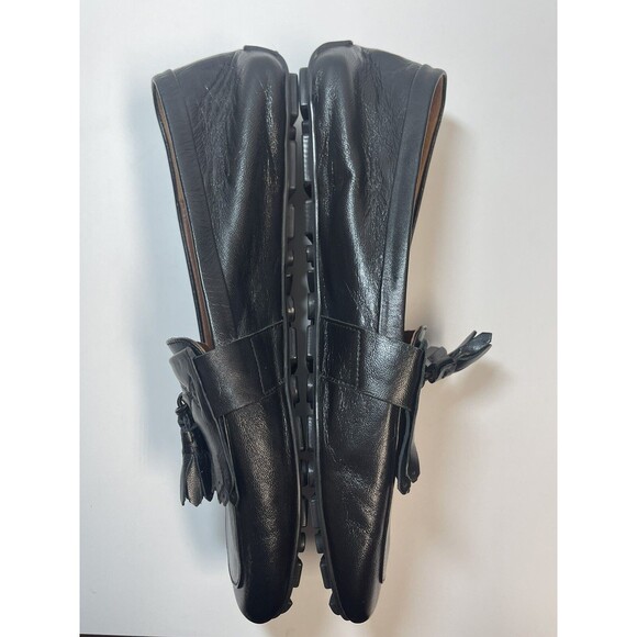 Aquatalia Quinna Black Leather Tassel Weatherproof Loafer Driving Shoe Sz 7 1/2 - Picture 5 of 11